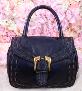 KATE LANDRY genuine Leather with chain trim HANDLE TOP purse~bag~satchel - Picture 1 of 11