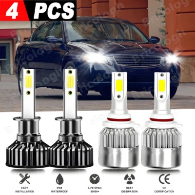 Combo de 4 faros LED de haz alto bajo para Nissan Altima 2003-2006 6500 k Foto 1 de 4