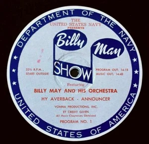 STAN KENTON BILLY MAY 16" RADIO SHOW TRANSCRIPTION DISC US NAVY LEE KONITZ - Picture 1 of 4