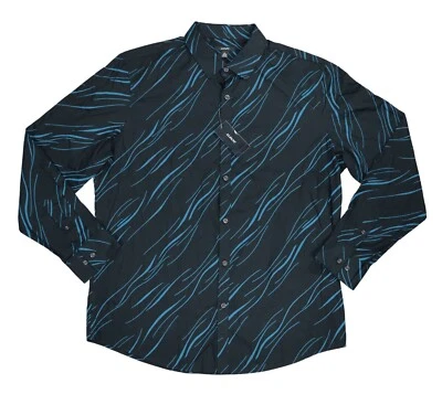 Camisa Alfani Breeze Estampado Abstracto Manga Larga Con Botones S Nueva Con Etiquetas Negra Profunda Foto 1 de 2