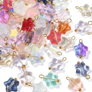 100x Crystal Star Charms Pendants for Jewelry Making Necklace Earrings Accessory - Picture 1 of 6