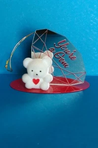  AVON VALENTINE TEDDY BEAR COLLECTION YOU'RE A GEM ORNAMENT IN ORIGINAL BOX0 - Picture 1 of 11