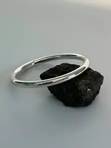 1 PCs GS Silver Micro Handmade Bangle 5mm Thick Solid Heavy Bracelet For Woman - Picture 1 of 12