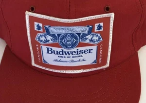 VTG 1980's Budweiser Beer Hat Cap Snapback B2 - Picture 1 of 3