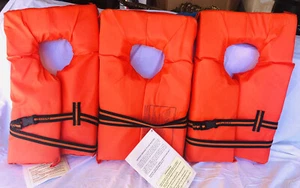 NUEVO Juego de 3 Chaleco salvavidas Near Shore Dispositivo Personal de Flotación NARANJA ADULTO - Imagen 1 de 12