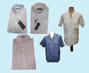 Camicia Uomo Estiva Manica Corta Leggera Bianca Blu Lino Cotone 100% Coachella - Imagen 1 de 76