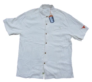 Tommy Bahama Texas Longhorns bestickt elfenbeinfarben Hawaii Seide Hemd-Large T232 - Bild 1 von 8