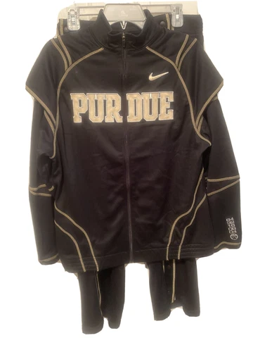Purdue University Black Warm Up Size L Nike Team Logo Embroidered Tear Away Pant Cover
