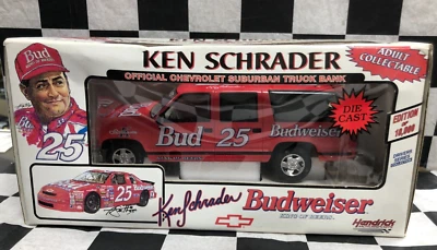 '95 Brookfield Ken Schrader #25 BUDweiser Official Chevrolet Suburban Truck Bank - Image 1 of 4