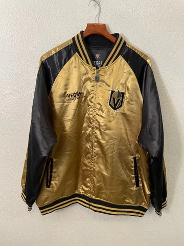 Vegas Golden Knights Jacket Adult 2XL Satin Gold Black VGK Cover