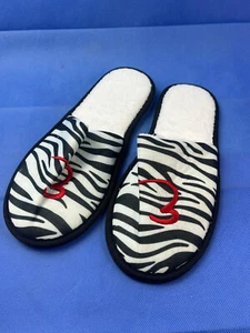 SLIPPERS SLIP ON ZEBRA BLACK ON WHITE EB00579 BIN 040 1 - Picture 1 of 7