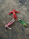 Vintage Power Rangers Lot  Pink Red Green Ranger Bendy/ Bendable Figure