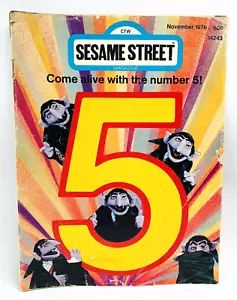 Vintage November 1976 Sesame Street Magazine The Count - Picture 1 of 9