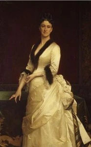 Enorme pintura al óleo hecha a mano de alta calidad ""Catharine Lorillard Wolfe"" sobre lienzo - Imagen 1 de 4