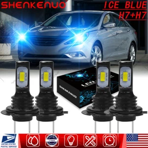 For Hyundai Sonata 2011-14 8000K LED Headlight High Low Beam Light Bulb Combo 4x - Picture 1 of 10