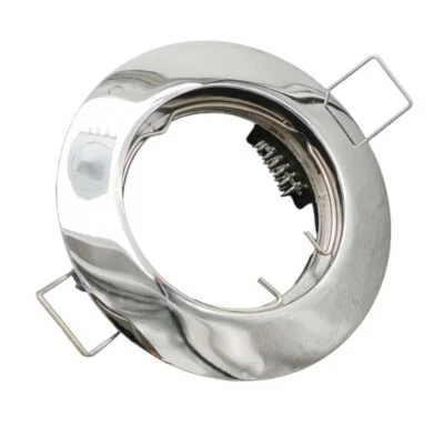 Portafaretto Tondo Acciaio cromato Argento lucido fisso da incasso cartongesso p - Immagine 1 di 3