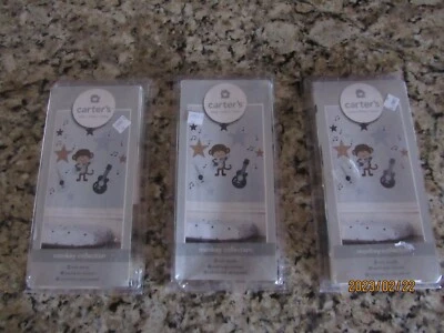 Lote 3 Calcomanías de Pared Colección Carter's Baby Monkey-Guitarra-2014-Música-4 X 3 Hojas Foto 1 de 4