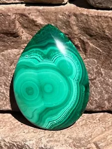 Malachite Cabochon Congo Africa - Picture 1 of 8