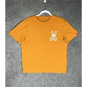 Psycho Bunny T-Shirt Mens Size Medium Orange Cotton Blend Lounge Tee Shirt - Picture 1 of 11