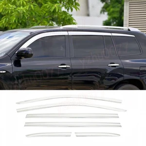 Para Toyota Highlander 2008-2013 cromo ventana visera ventilación cortinas sol lluvia protector - Imagen 1 de 11