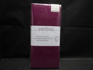 Portfolio. Ultraweiches Einzelbettlaken. Luxus hohe Laufflächenzahl. Weinrot / Grau - Bild 1 von 8