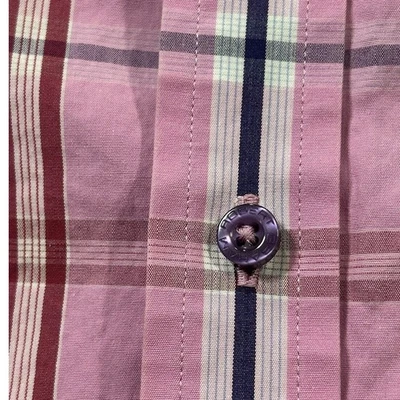 Рубашка с откидными манжетами Robert Graham мужская L желтая розовая клетчатая на пуговицах с длинным рукавом - Изображение 1 из 4