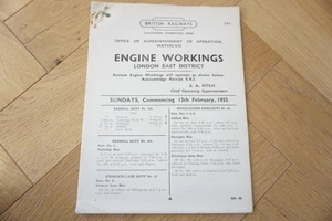 Feb 1955 Original Engine Workings Southern Region London East Sundays - Picture 1 of 6