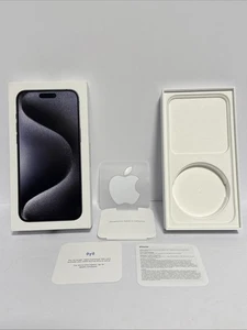 Original Apple iPhone 15 PRO MAX Box Only NO PHONE Blue Titanium 256GB W/Sticker - Photo 1 sur 3