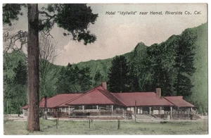 1909 Hotel Idyllwild, Kalifornien in der Nähe von Hemet, Riverside Co. handkolorierte Postkarte - Bild 1 von 2
