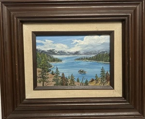 Original Ölgemälde Vintage Emerald Bay Eda Hoff Kunst Top Zustand siehe Bilder - Bild 1 von 6