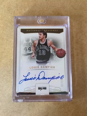 2017-18 Panini National Treasures - Signatures Louie Dampier #S-LDP  /10 (AU) - Image 1 of 2