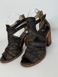 Free Bird hochhackige Damen-Sandalen Größe 7 Kralle offene Zehenpartie Riemchen Leder-Absätze - Bild 1 von 9