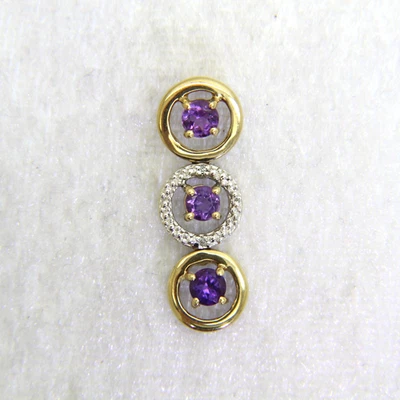 Colgante de diamantes amatista de oro de 9 quilates Foto 1 de 4