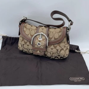 Coach Soho Shoulder Bag One Signature Brown Used Authentic Accessories - Picture 1 of 10