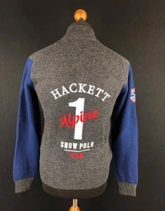 Men's Hackett London Merino Wool Alpine Snow Polo Team Zip Cardigan Jacket XS - Picture 1 of 11
