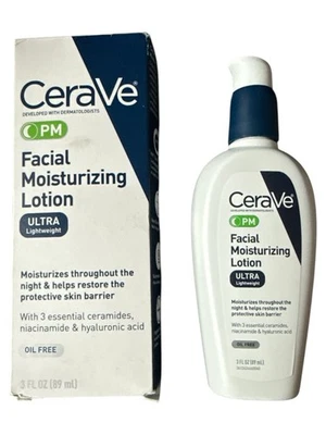 CeraVe PM Facial Moisturizing Lotion Night Cream 3 fl oz Oil-Free Lightweight - Image 1 of 4