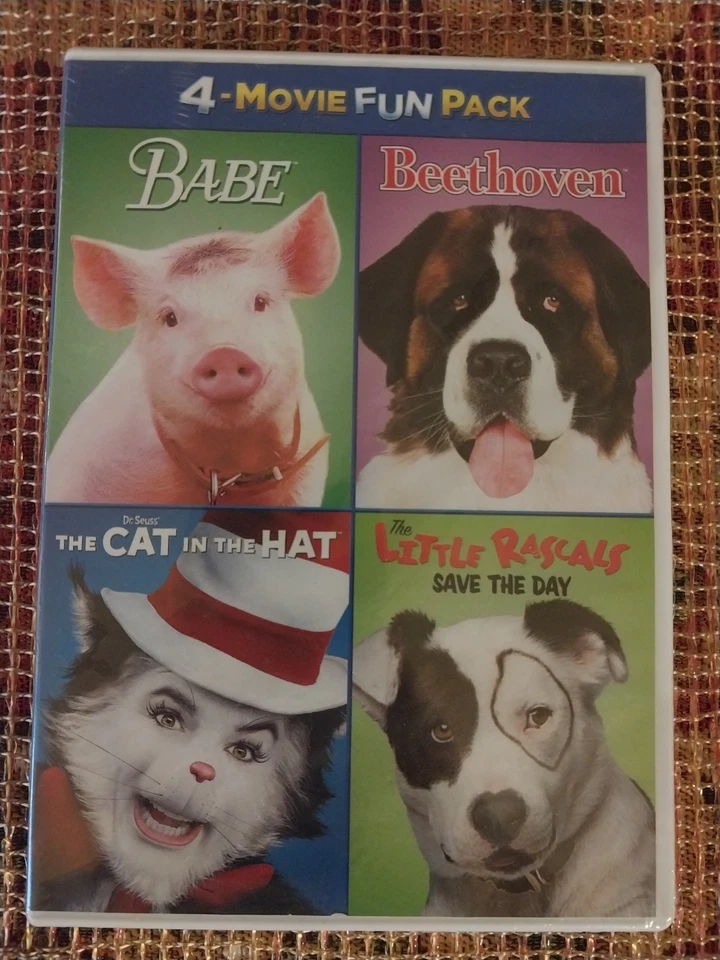Babe /Beethoven /Cat in the Hat /Little Rascals DVD 4-Movie Fun Pack NEW, Sealed - Image 1 of 3