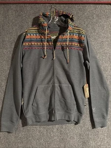 Howler Bros Shaman Hoodie Mens Medium Washed Blueish Gray Hand Pockets Full Zip - Picture 1 of 10