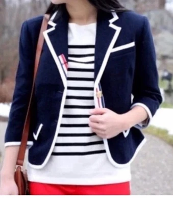 Thom Browne Target Neiman Marcus Navy Blue Wool Blazer Women’s Size S - Image 1 of 4