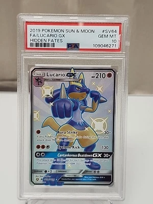 Lucario Gx #SV64 - Pokemon Sun & Moon Hidden Fates - PSA 10 - Image 1 of 4