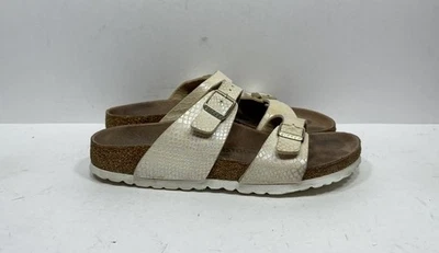 Sandalias veganas Birkenstock Sydney serpiente brillante crema marfil para mujer talla 8/39 N Foto 1 de 4
