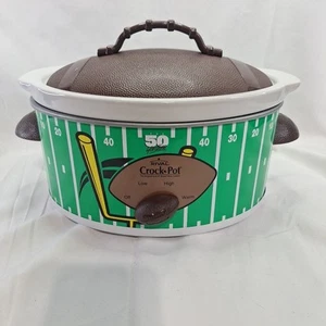 Vtg Crock Pot Football Game Day Slow Cooker 3.5 Qt Tested Works Great Clean - Picture 1 of 8