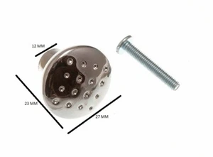 Cupboard Door Pull Handle Dimple Knob Chromed 28mm + Screws Pack Of 100 - Picture 1 of 1