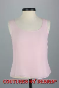 St John Knits Silk Chiffon Tank, Top, Shell Baby Pink Sz Petite NWOT - Picture 1 of 2