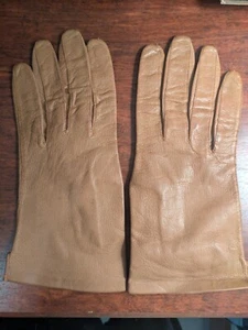 Wpl Real Kid Gloves Light Brown Size 5 - Picture 1 of 7