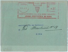 91158 - STORIA POSTALE - Annullo ROSSO MECCANICO 1942 Confederazione Fa, ROMA
