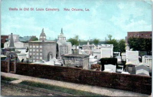 1910s New Orleans LA Postcard Vaults In Old Saint Louis Cemetery Unposted Graves - Picture 1 of 2