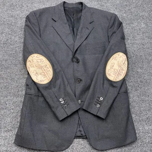 LARDINI Sport Coat Blazer Actor on the Stage Elbow Patch Stretch Wool Mens L 44 - Picture 1 of 12