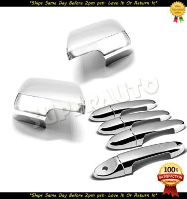 For 2008-2010 Mazda Tribute+Mercury Mariner Chrome Full Mirror+4DR Handle Covers - Image 1 of 4
