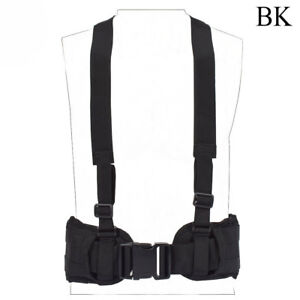 Tactical Molle Waist Padded Belt w/ Suspender Combat Multifunction Hunting Strap